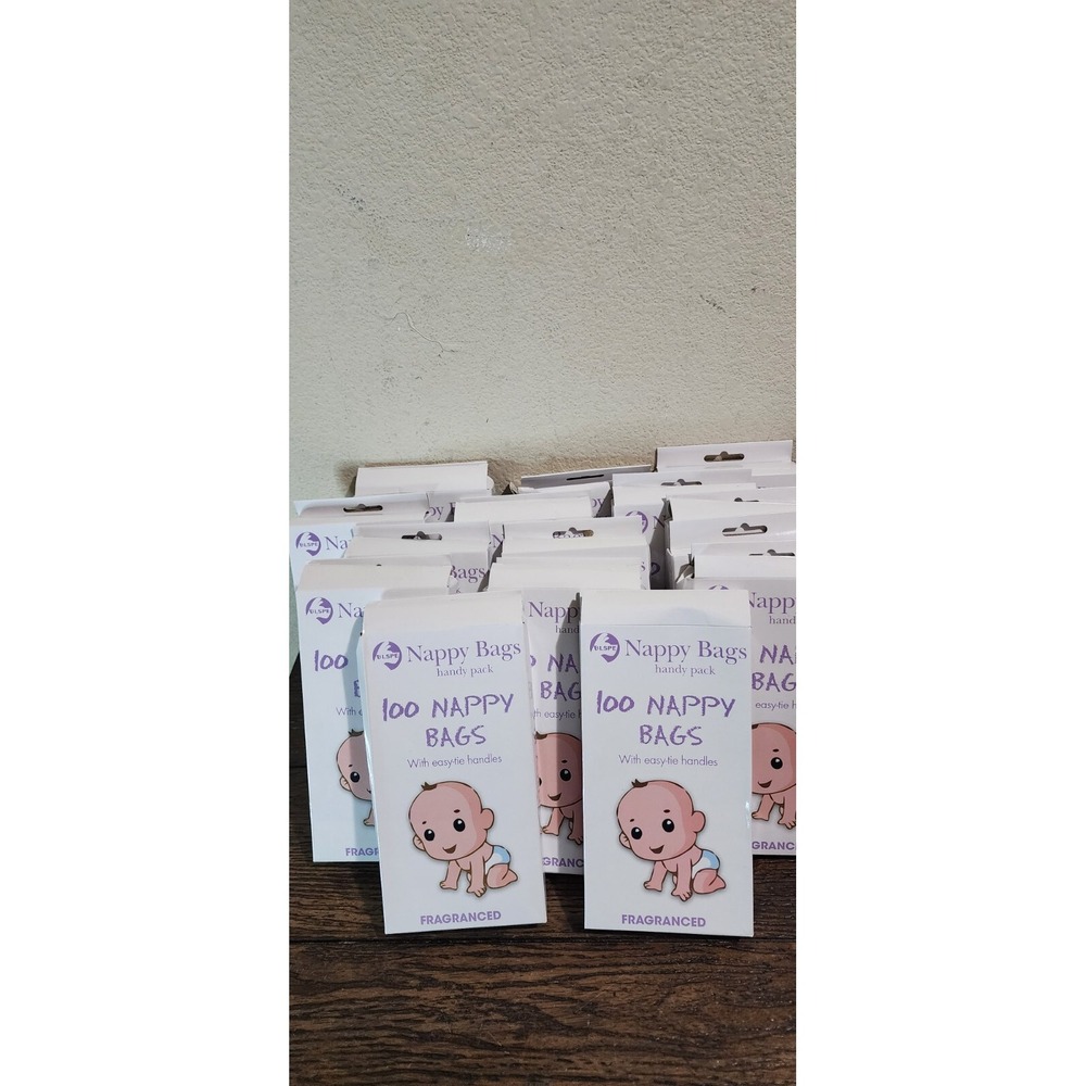 1500 Disposable Tie Handle Nappy Bags  Fragranced Scented Baby Changing 15 x 100